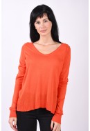 Women Blouse Vero Moda Vmnova V-Neck Tangerine Tango